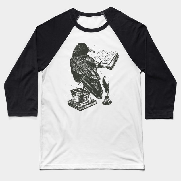 Quoth the Raven Baseball T-Shirt by Eclecterie